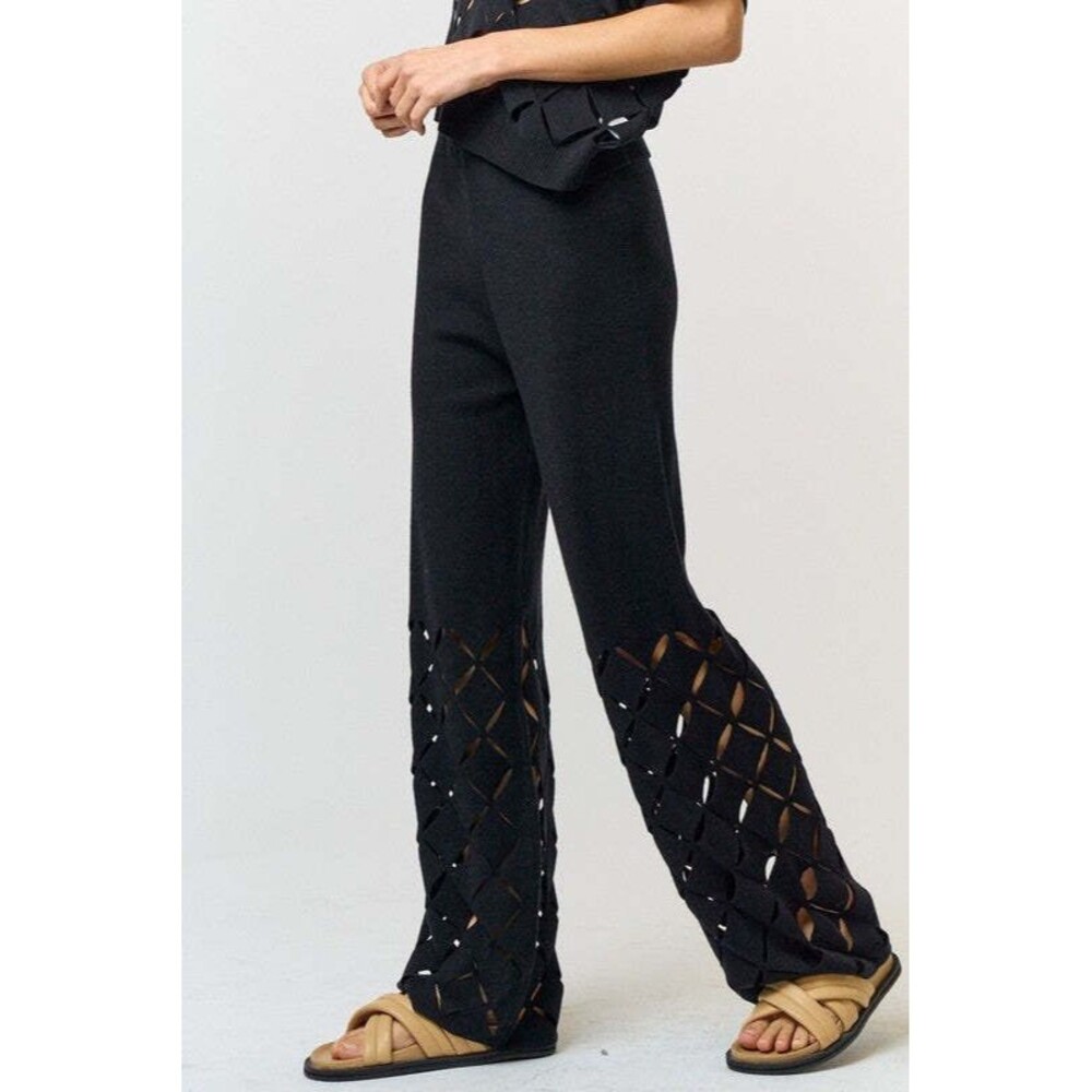 Lalavon Modern Cut Out Detail Knit Pants ❤️GORGEOUS❤️WITH TAGS❤️ - Picture 3 of 4